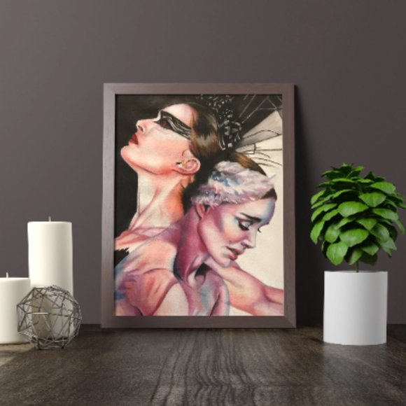 The Two Swans (oil painting inspired by the film "Black Swan" - Picture 5 of 5